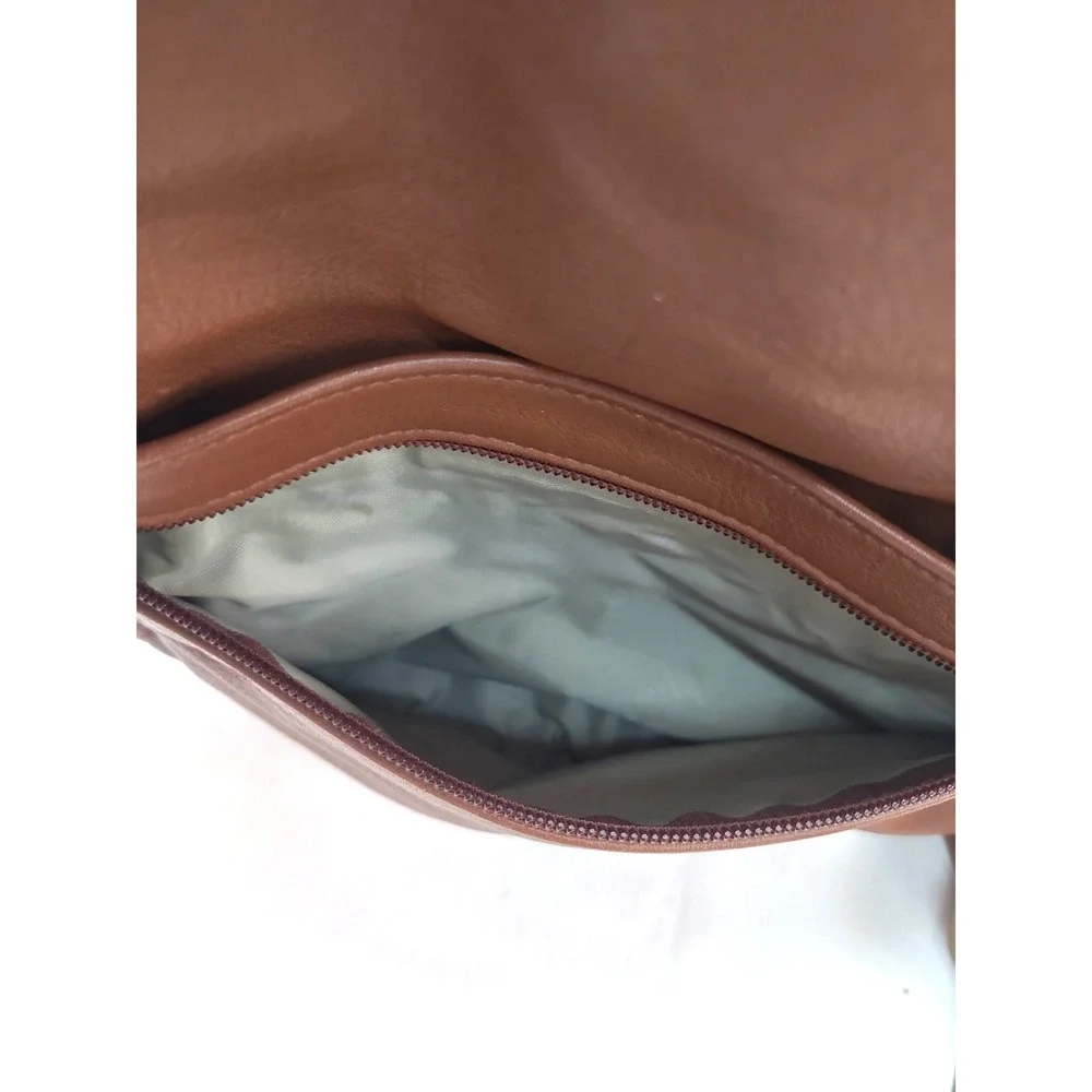 Vintage Ameribag Brown Leather Sling Bag Made in USA Healthy Back Pack Boho